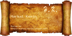 Harkai Kevin névjegykártya